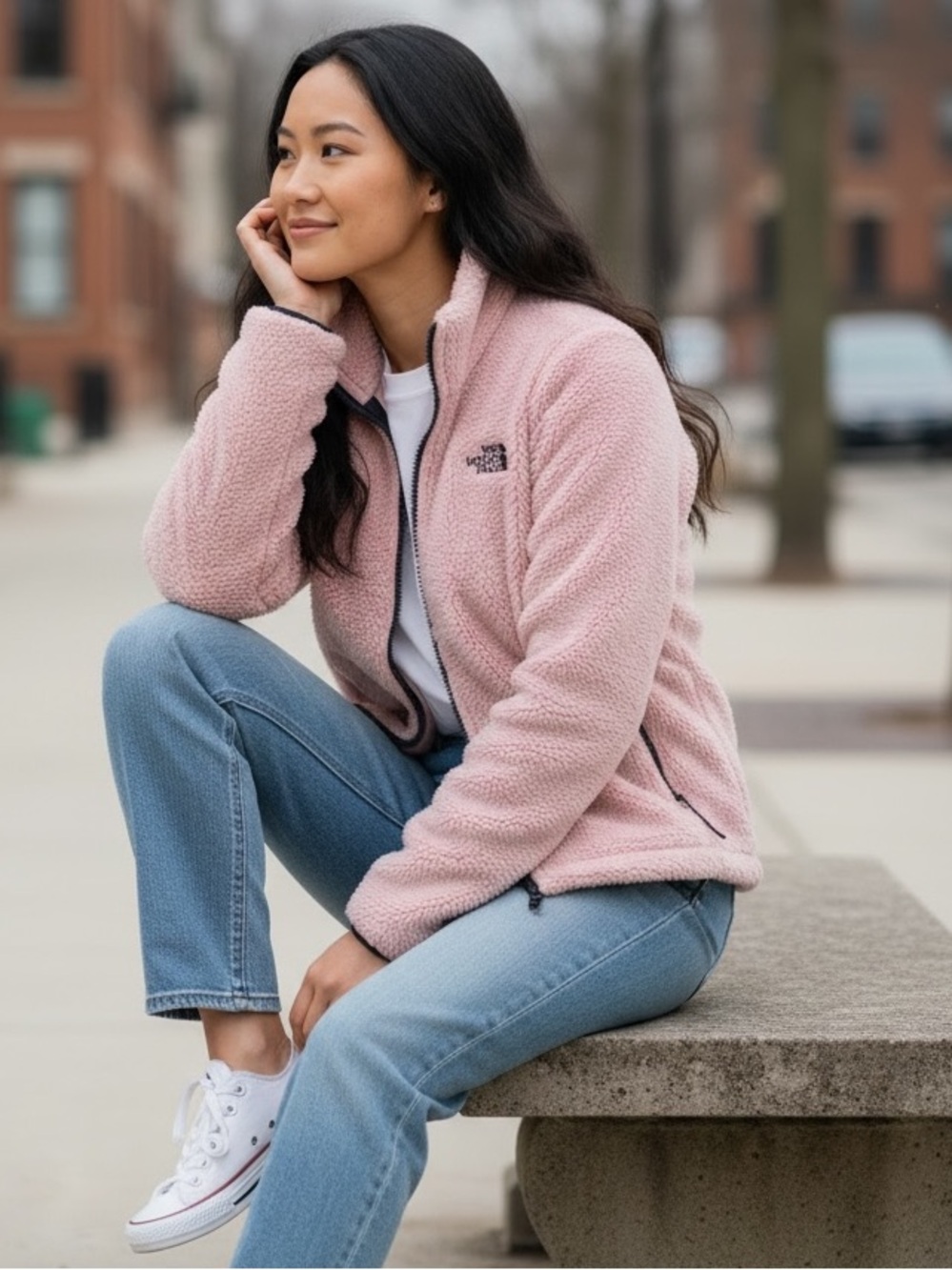 The North Face Women’s Pink High Pile Fleece Jacket XS Full Zip Cozy Soft
